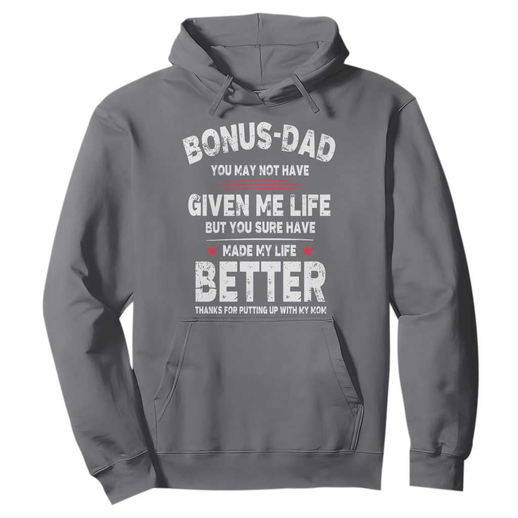Bonus dad Hoodie Step Dad Fathers Day TS10 Charcoal Print Your Wear