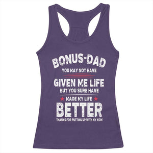 Bonus dad Racerback Tank Top Step Dad Fathers Day TS10 Purple Print Your Wear