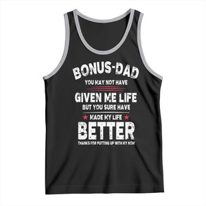 Bonus dad Tank Top Step Dad Fathers Day TS10 Black Athletic Heather Print Your Wear