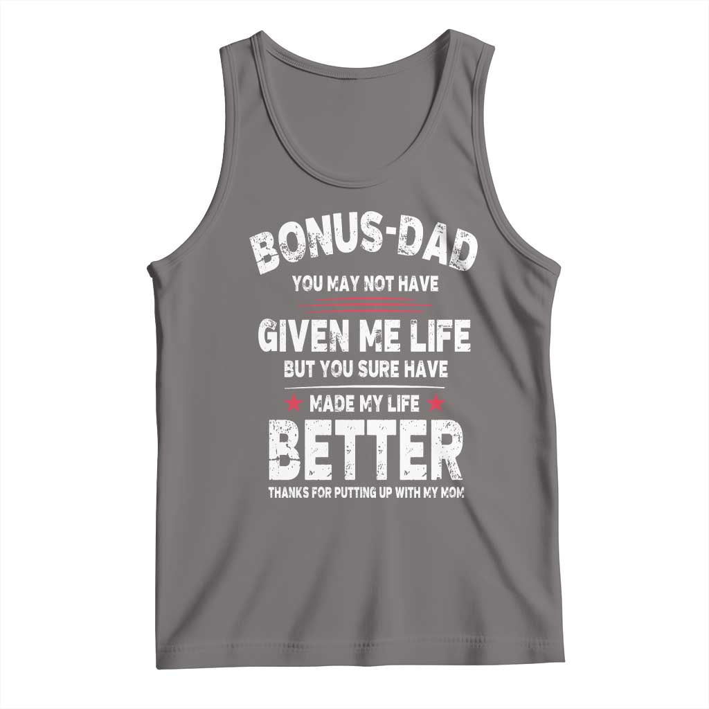 Bonus dad Tank Top Step Dad Fathers Day TS10 Deep Heather Print Your Wear