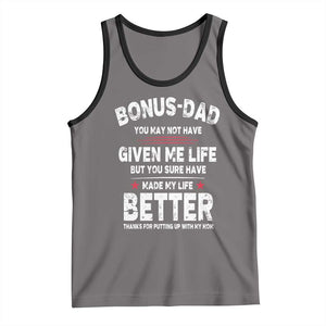 Bonus dad Tank Top Step Dad Fathers Day TS10 Deep Heather Black Print Your Wear