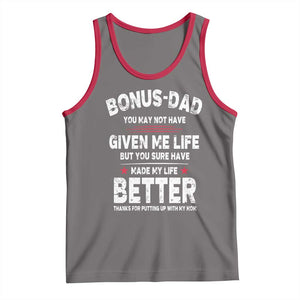 Bonus dad Tank Top Step Dad Fathers Day TS10 Deep Heather Red Print Your Wear