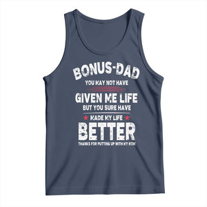 Bonus dad Tank Top Step Dad Fathers Day TS10 Navy Print Your Wear