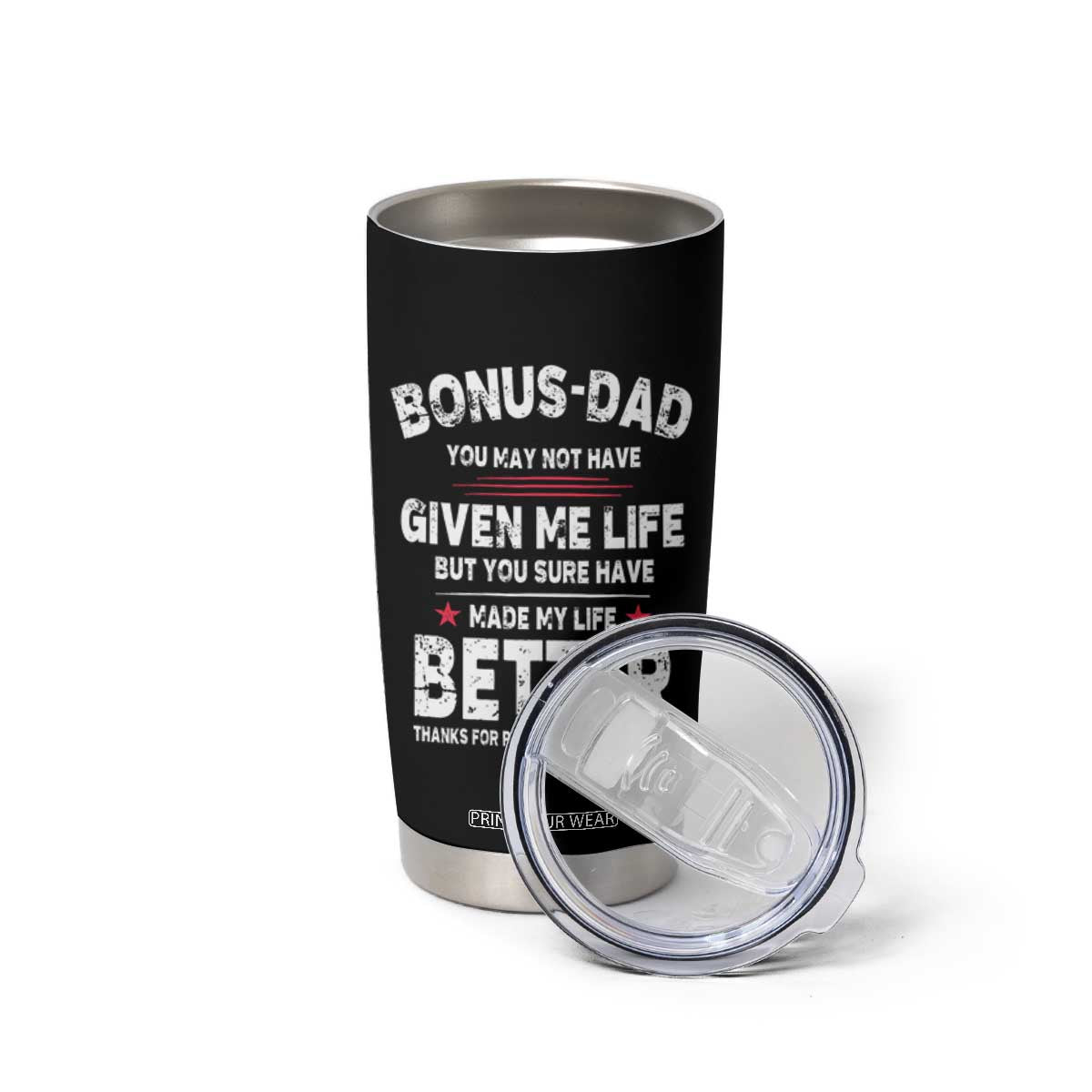 Bonus dad Tumbler Cup Step Dad Fathers Day TS10 Print Your Wear