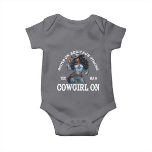Boots On Heritage Strong Cowgirl On Baby Onesie African American Black Cowgirl TS11 Charcoal Print Your Wear