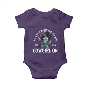 Boots On Heritage Strong Cowgirl On Baby Onesie African American Black Cowgirl TS11 Purple Print Your Wear