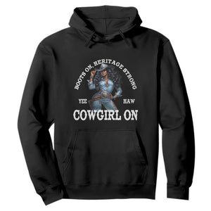 Boots On Heritage Strong Cowgirl On Hoodie African American Black Cowgirl TS11 Black Print Your Wear