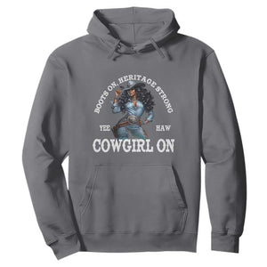 Boots On Heritage Strong Cowgirl On Hoodie African American Black Cowgirl TS11 Charcoal Print Your Wear