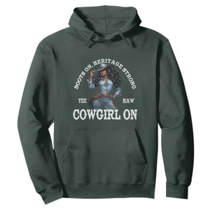 Boots On Heritage Strong Cowgirl On Hoodie African American Black Cowgirl TS11 Dark Forest Green Print Your Wear