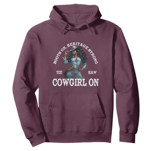 Boots On Heritage Strong Cowgirl On Hoodie African American Black Cowgirl TS11 Maroon Print Your Wear