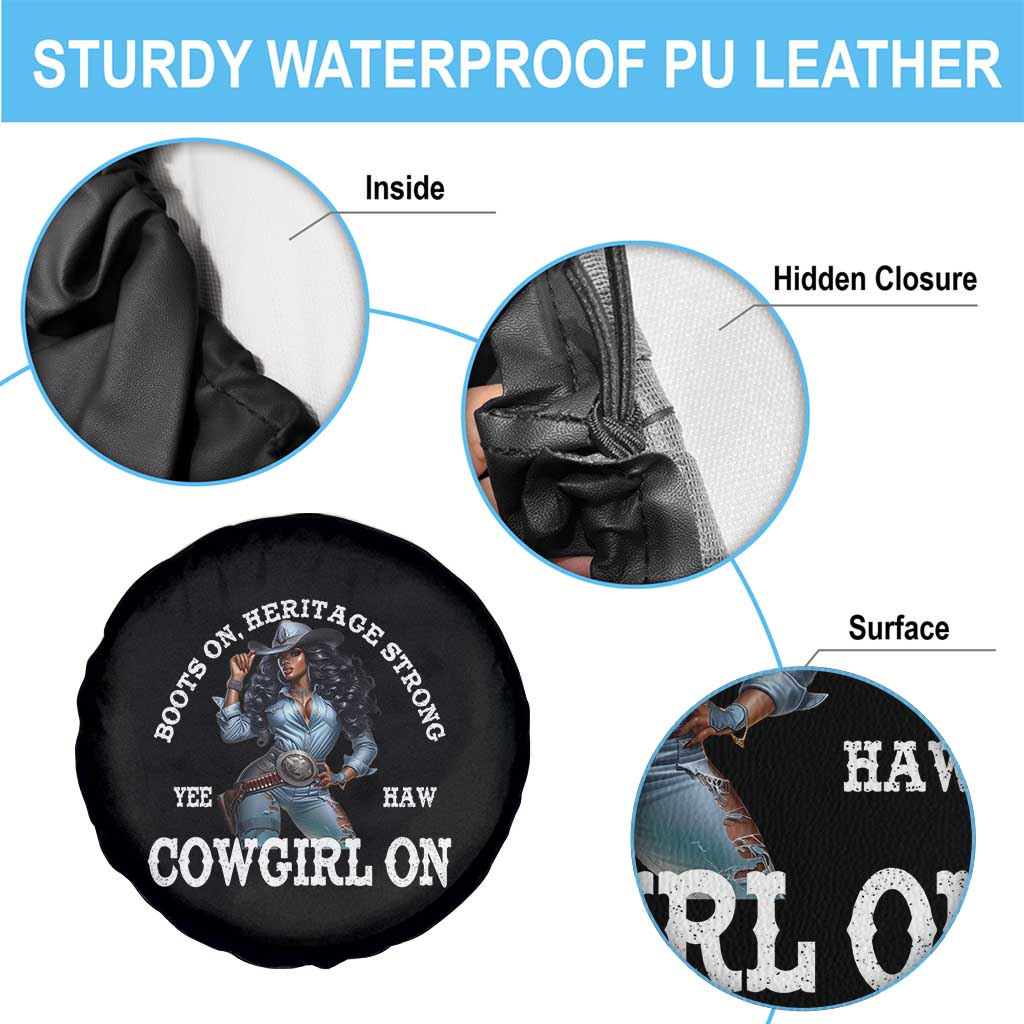 Boots On Heritage Strong Cowgirl On Spare Tire Cover African American Black Cowgirl TS11 Print Your Wear