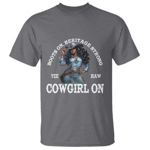 Boots On Heritage Strong Cowgirl On T Shirt African American Black Cowgirl TS11 Charcoal Print Your Wear