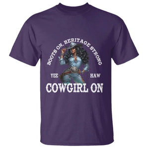 Boots On Heritage Strong Cowgirl On T Shirt African American Black Cowgirl TS11 Purple Print Your Wear