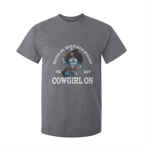 Boots On Heritage Strong Cowgirl On T Shirt For Kid African American Black Cowgirl TS11 Charcoal Print Your Wear