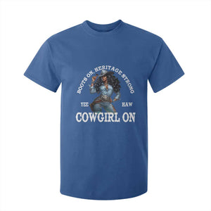 Boots On Heritage Strong Cowgirl On T Shirt For Kid African American Black Cowgirl TS11 Royal Blue Print Your Wear