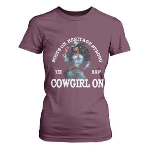 Boots On Heritage Strong Cowgirl On T Shirt For Women African American Black Cowgirl TS11 Maroon Print Your Wear