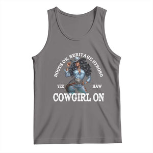 Boots On Heritage Strong Cowgirl On Tank Top African American Black Cowgirl TS11 Deep Heather Print Your Wear