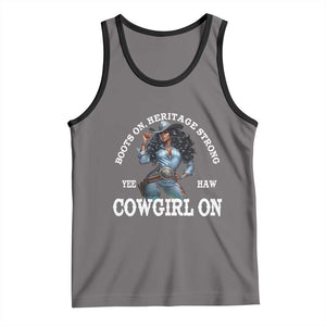 Boots On Heritage Strong Cowgirl On Tank Top African American Black Cowgirl TS11 Deep Heather Black Print Your Wear
