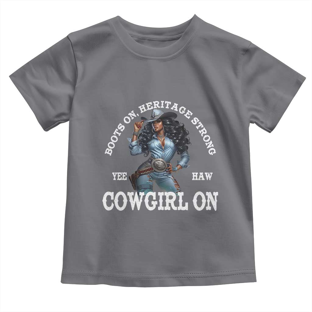 Boots On Heritage Strong Cowgirl On Toddler T Shirt African American Black Cowgirl TS11 Charcoal Print Your Wear