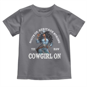 Boots On Heritage Strong Cowgirl On Toddler T Shirt African American Black Cowgirl TS11 Charcoal Print Your Wear