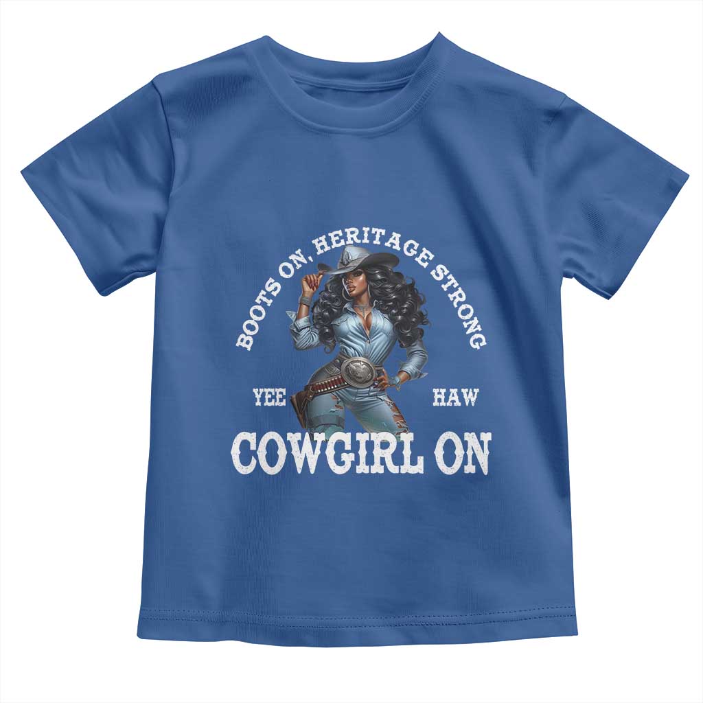 Boots On Heritage Strong Cowgirl On Toddler T Shirt African American Black Cowgirl TS11 Royal Blue Print Your Wear