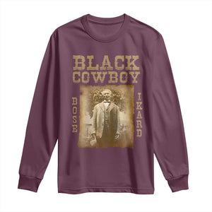 Bose Ikard Long Sleeve Shirt Black Cowboy Western Legend Vintage TS02 Maroon Print Your Wear