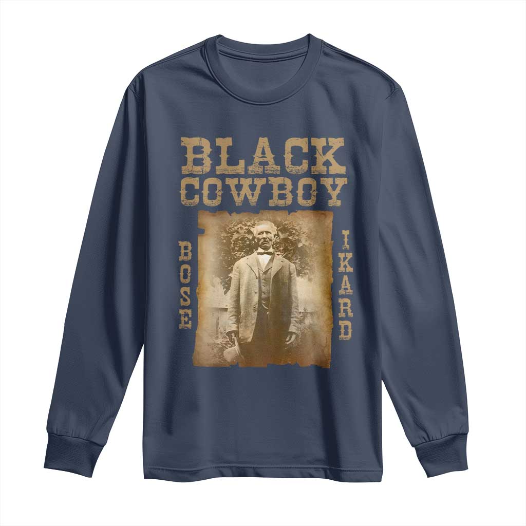 Bose Ikard Long Sleeve Shirt Black Cowboy Western Legend Vintage TS02 Navy Print Your Wear