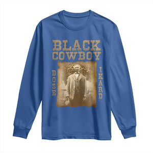 Bose Ikard Long Sleeve Shirt Black Cowboy Western Legend Vintage TS02 Royal Blue Print Your Wear