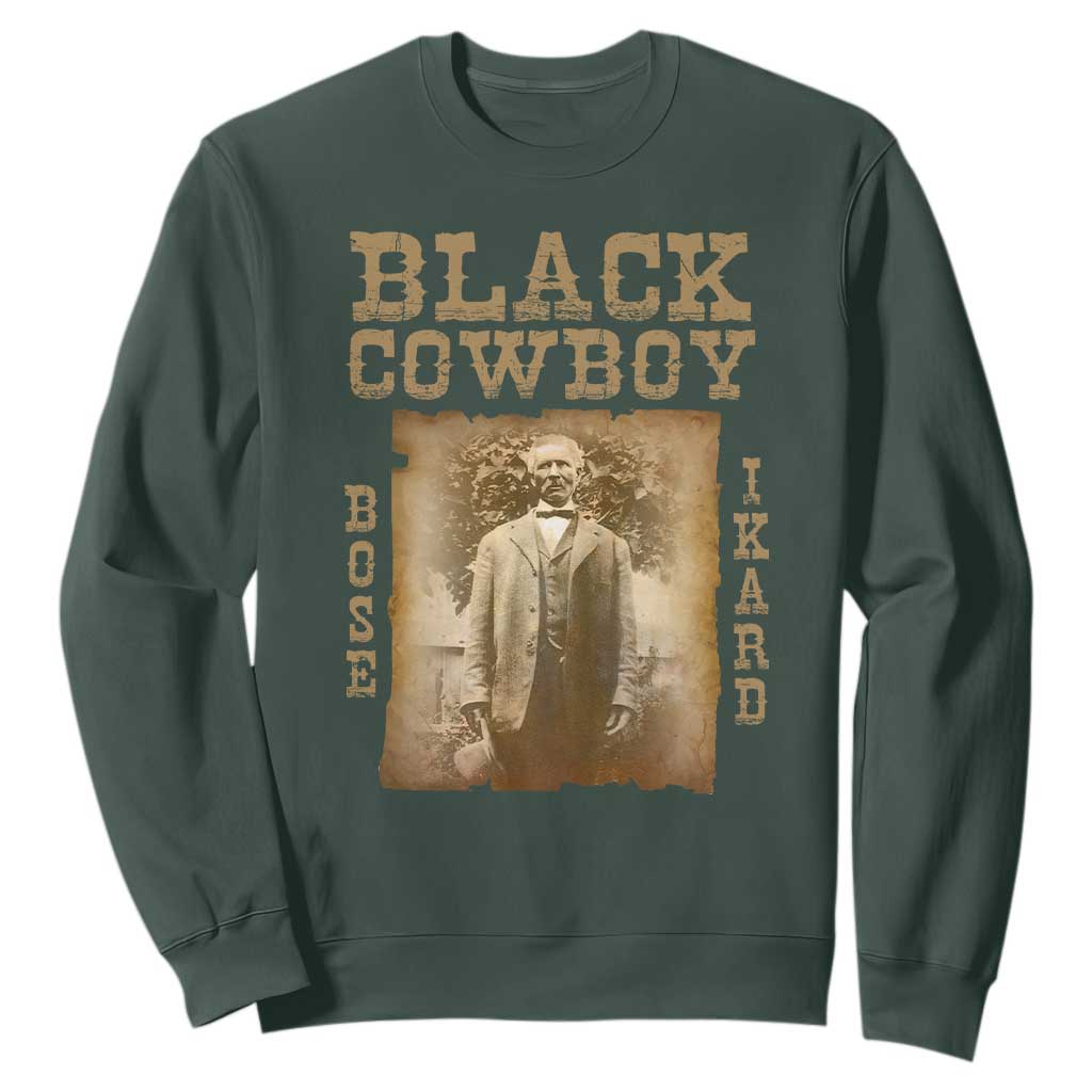 Bose Ikard Sweatshirt Black Cowboy Western Legend Vintage TS02 Dark Forest Green Print Your Wear