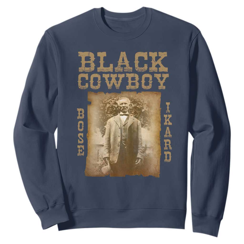 Bose Ikard Sweatshirt Black Cowboy Western Legend Vintage TS02 Navy Print Your Wear