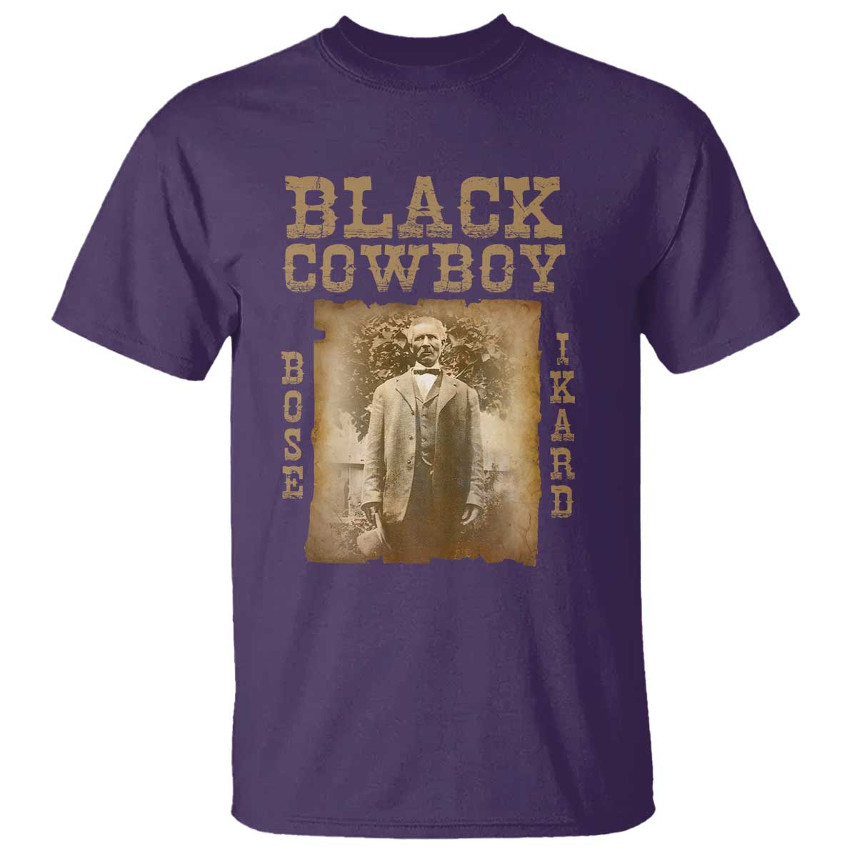 Bose Ikard T Shirt Black Cowboy Western Legend Vintage TS02 Purple Print Your Wear