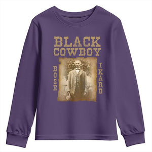 Bose Ikard Youth Sweatshirt Black Cowboy Western Legend Vintage TS02 Purple Print Your Wear