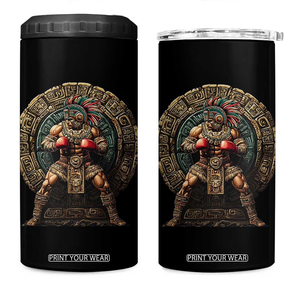 Boxing Mexico 4 in 1 Can Cooler Tumbler Aztec Warrior Mexican Dad Gifts TS10 One Size: 16 oz Black Print Your Wear