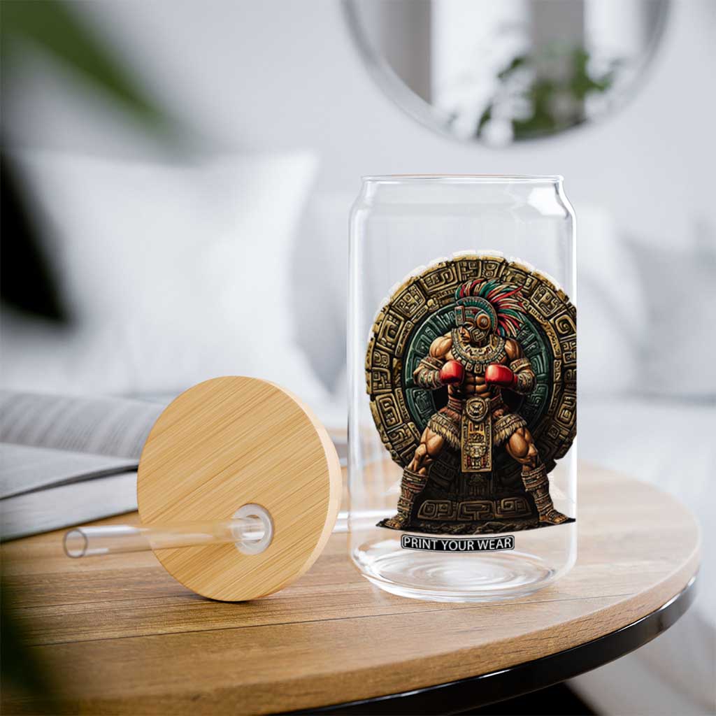 Boxing Mexico Glass Can Aztec Warrior Mexican Dad Gifts TS10 Print Your Wear