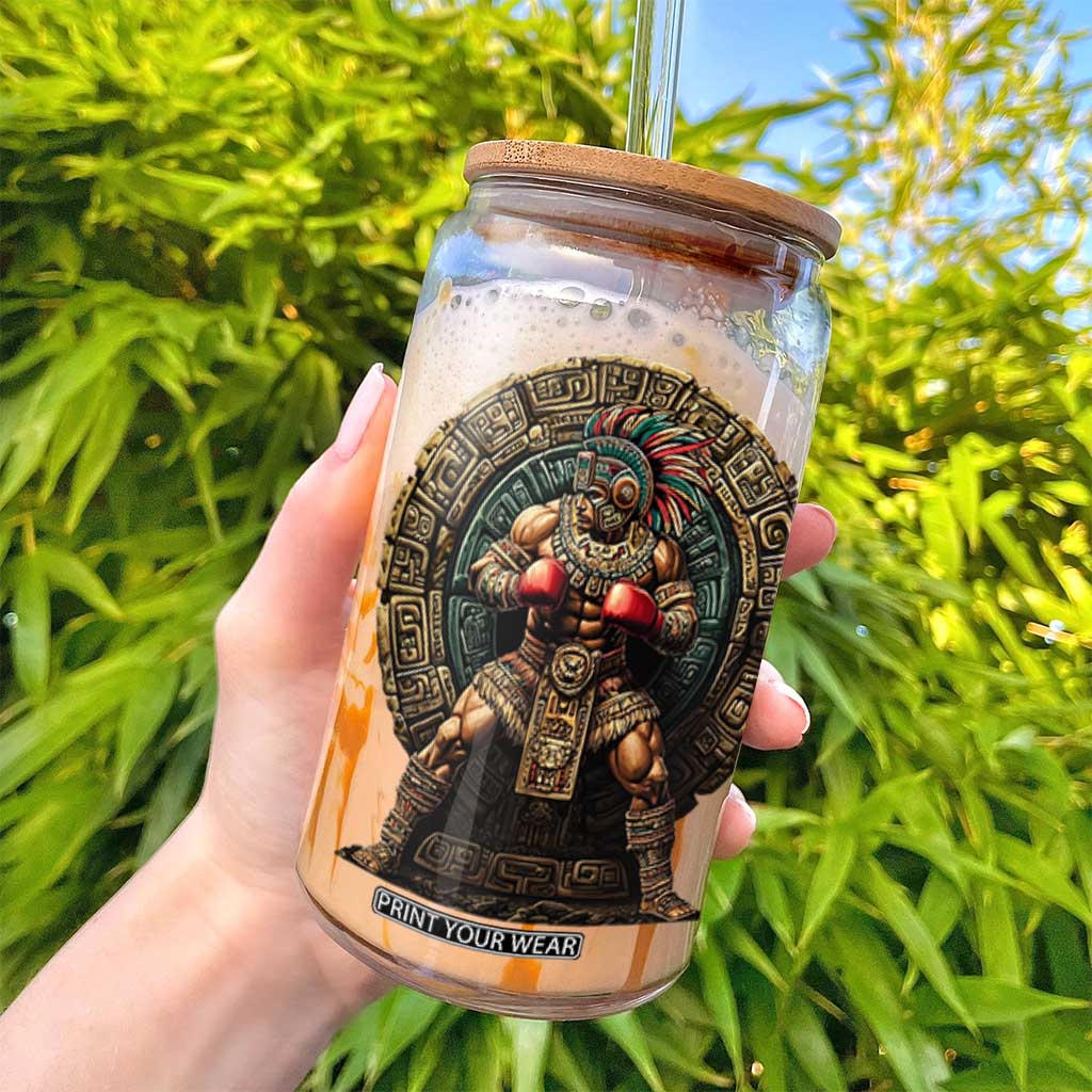 Boxing Mexico Glass Can Aztec Warrior Mexican Dad Gifts TS10 Print Your Wear