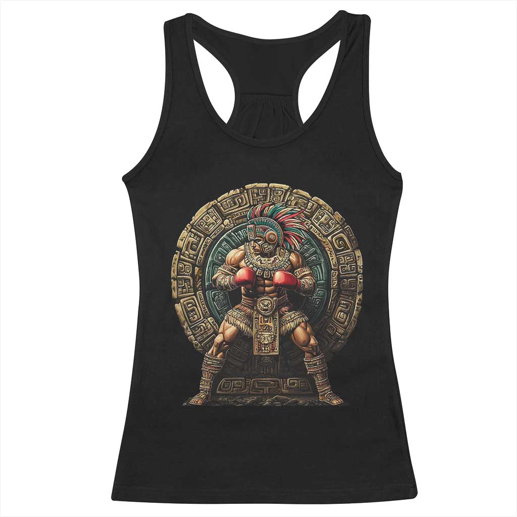 Boxing Mexico Racerback Tank Top Aztec Warrior Mexican Dad Gifts TS10 Black Print Your Wear