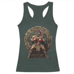 Boxing Mexico Racerback Tank Top Aztec Warrior Mexican Dad Gifts TS10 Dark Forest Green Print Your Wear