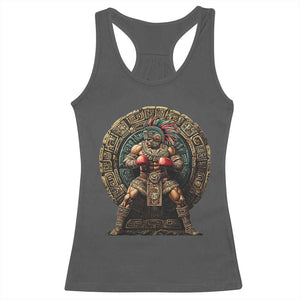 Boxing Mexico Racerback Tank Top Aztec Warrior Mexican Dad Gifts TS10 Dark Heather Print Your Wear