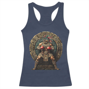 Boxing Mexico Racerback Tank Top Aztec Warrior Mexican Dad Gifts TS10 Navy Print Your Wear