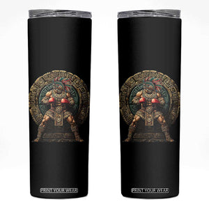 Boxing Mexico Skinny Tumbler Aztec Warrior Mexican Dad Gifts TS10 Black Print Your Wear
