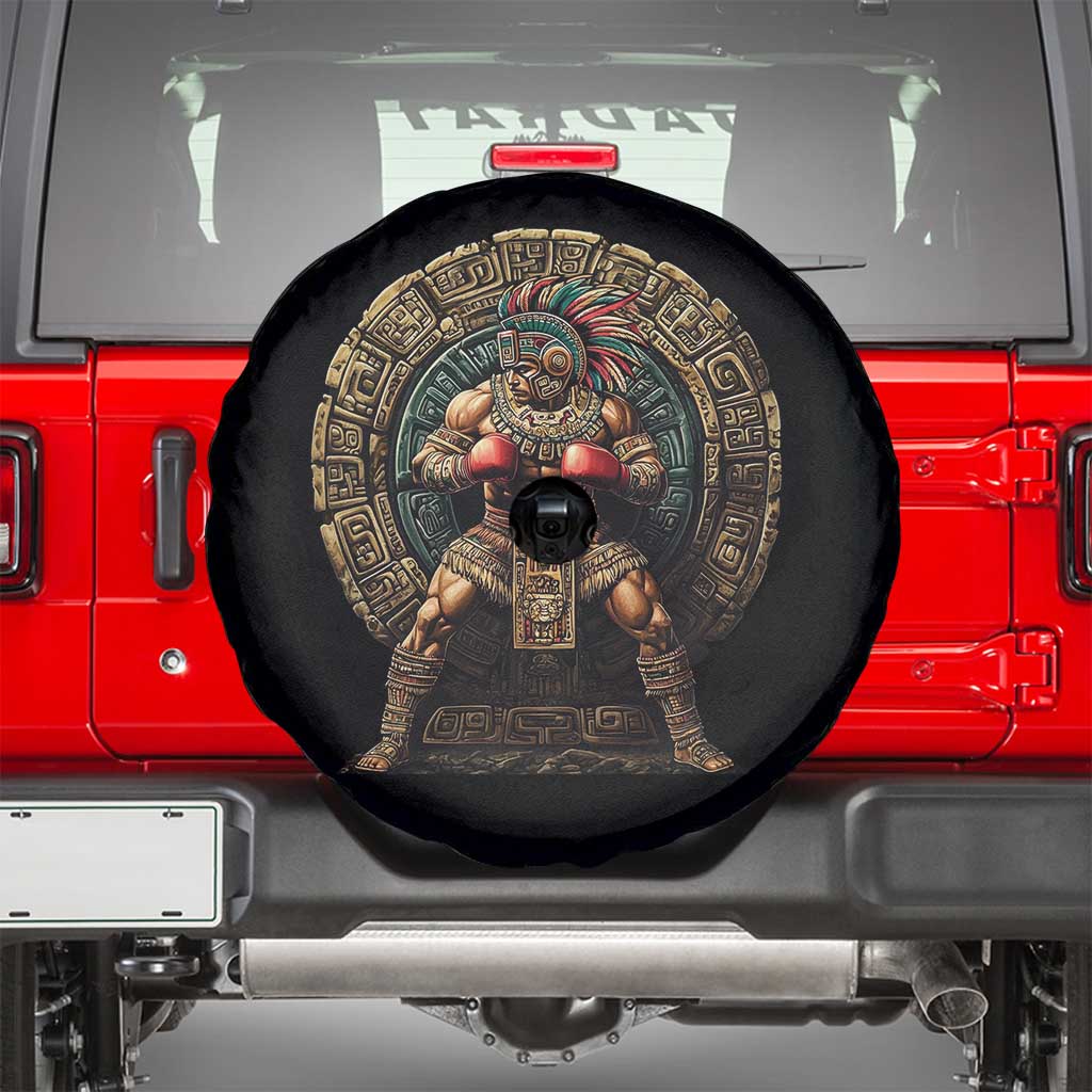 Boxing Mexico Spare Tire Cover Aztec Warrior Mexican Dad Gifts TS10 Black Print Your Wear