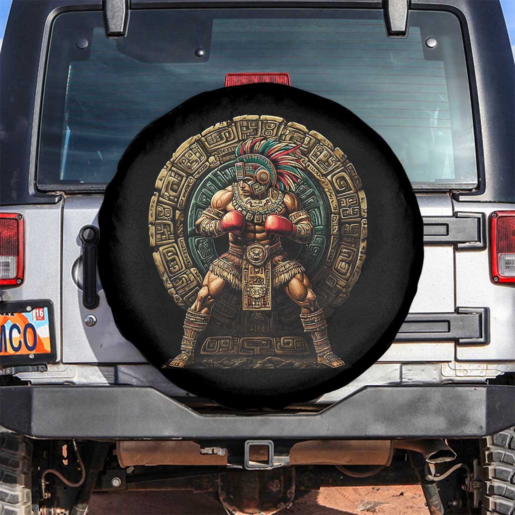 Boxing Mexico Spare Tire Cover Aztec Warrior Mexican Dad Gifts TS10 No hole Black Print Your Wear