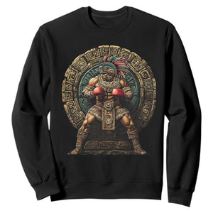 Boxing Mexico Sweatshirt Aztec Warrior Mexican Dad Gifts TS10 Black Print Your Wear