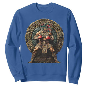 Boxing Mexico Sweatshirt Aztec Warrior Mexican Dad Gifts TS10 Royal Blue Print Your Wear
