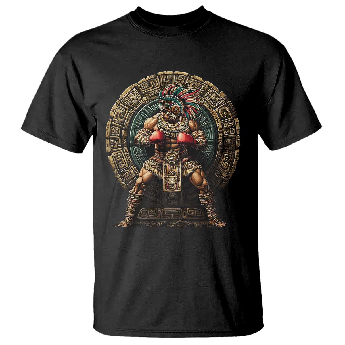 Boxing Mexico T Shirt Aztec Warrior Mexican Dad Gifts TS10 Black Print Your Wear