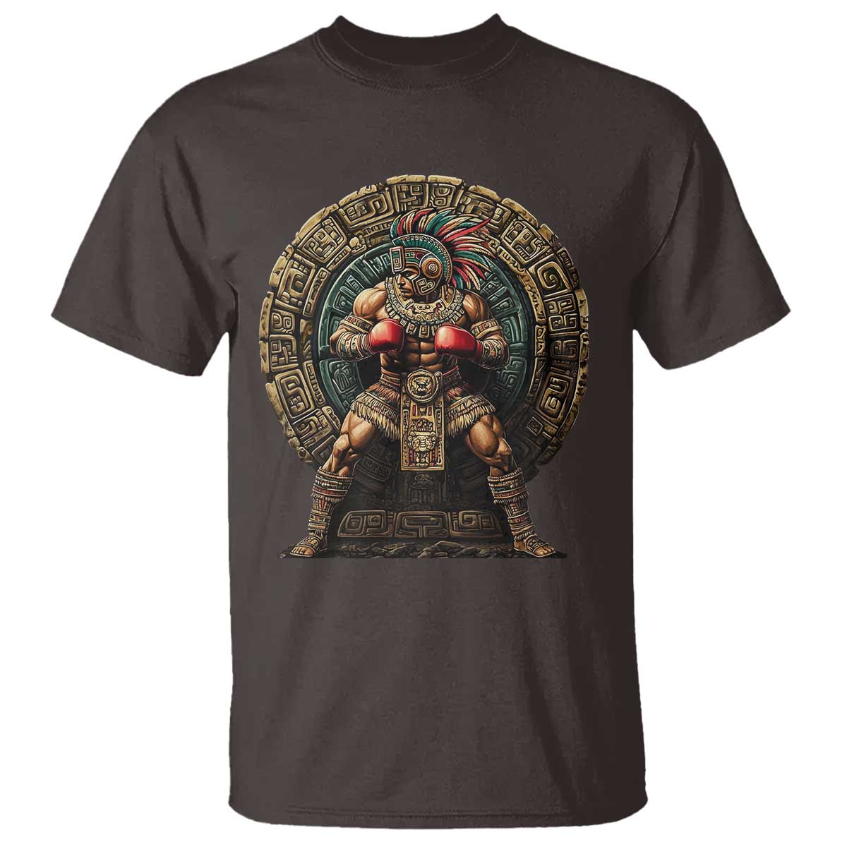 Boxing Mexico T Shirt Aztec Warrior Mexican Dad Gifts TS10 Dark Chocolate Print Your Wear