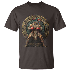 Boxing Mexico T Shirt Aztec Warrior Mexican Dad Gifts TS10 Dark Chocolate Print Your Wear