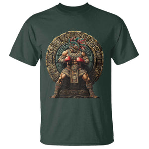 Boxing Mexico T Shirt Aztec Warrior Mexican Dad Gifts TS10 Dark Forest Green Print Your Wear
