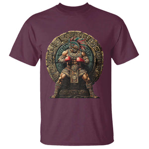 Boxing Mexico T Shirt Aztec Warrior Mexican Dad Gifts TS10 Maroon Print Your Wear