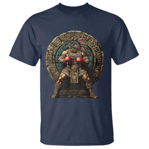 Boxing Mexico T Shirt Aztec Warrior Mexican Dad Gifts TS10 Navy Print Your Wear